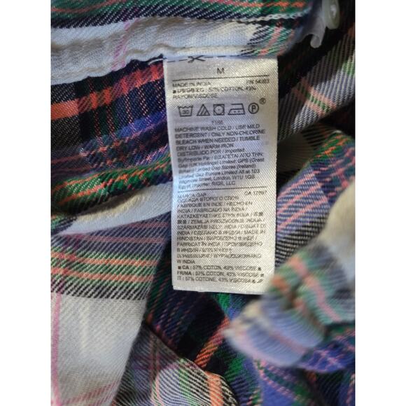 GAP Women’s Purple Plaid Button-Up Long Sleeve Shirt Medium - Picture 7 of 8